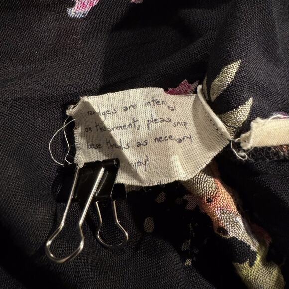 Free People Jumpsuit Floral Boho Whimsigoth Cottage Fairy Grunge Black Medium - Picture 5 of 10